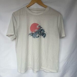 graphic tee with japanese wave art "the great wave" | medium/large fit